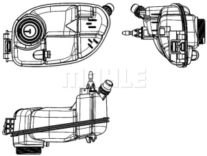 Paisuntasäiliö (Ei korkkia) W117,W176,W246,W156,W242 Mahle 2465000049