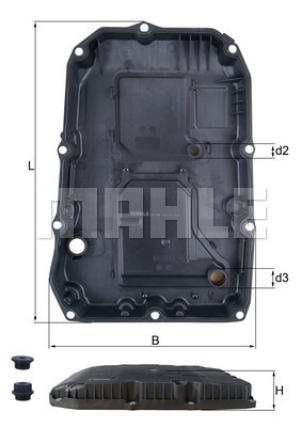 Autom. öljypohja+suodatin/tiiviste 9-vaiht. Knecht/Mahle HX196KIT